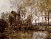 Corot Camille Le Chateau de Wagnonville oil